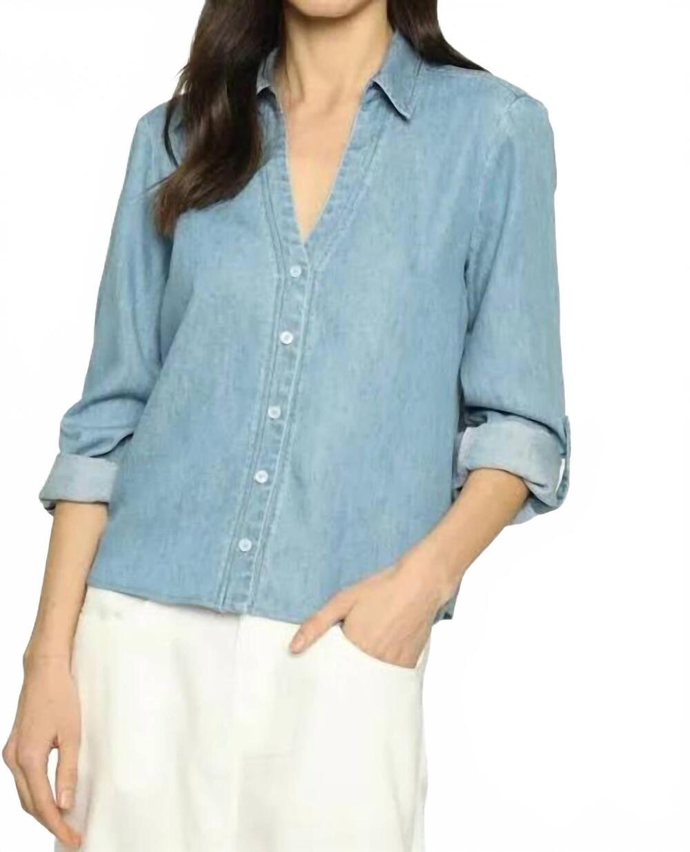 NEW DREW lil button front blouse in bleach